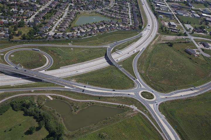 View of Parkway roundabouts and ramps